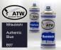 Preview: Mitsubishi, Authentic Blue, B97: 400ml Sprühdose + 400ml Klarlack - Set, von ATW Autoteile West.